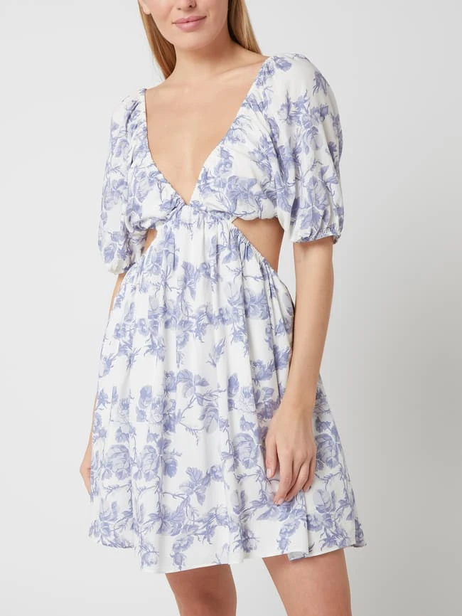 Bardot Minikleid Mit Cut Outs - Hellblau – Bild 4