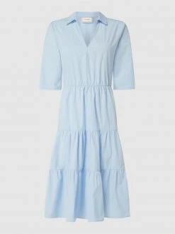 Neo Noir Midikleid Aus Baumwolle Modell 'Jinna' - Hellblau