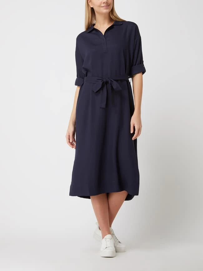Armedangels Blusenkleid Mit Taillengürtel Modell 'Brisaa' - Marineblau