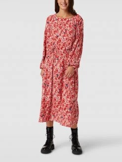 Esprit Midikleid Aus Viskose Mit Allover-Muster - Rot