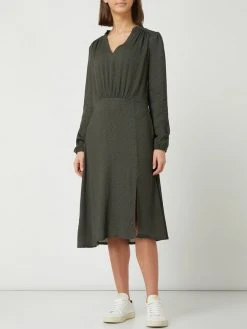 Rosemunde Kleid Aus Krepp Mit Punktmuster - Grün