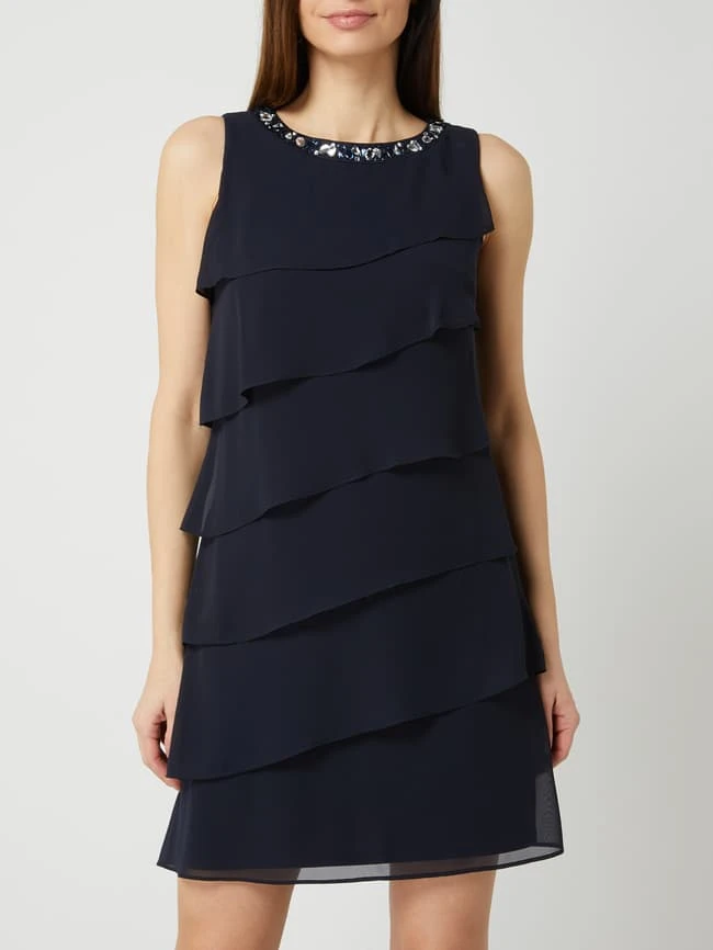 Christian Berg Cocktail Cocktailkleid Im Stufen-Look - Marineblau Meliert – Bild 4