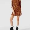 Adidas Originals Off-Shoulder-Minikleid Mit Allover-Animal-Print - Orange