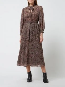 Mango Midikleid Aus Chiffon Mit Paisley-Muster - Schwarz