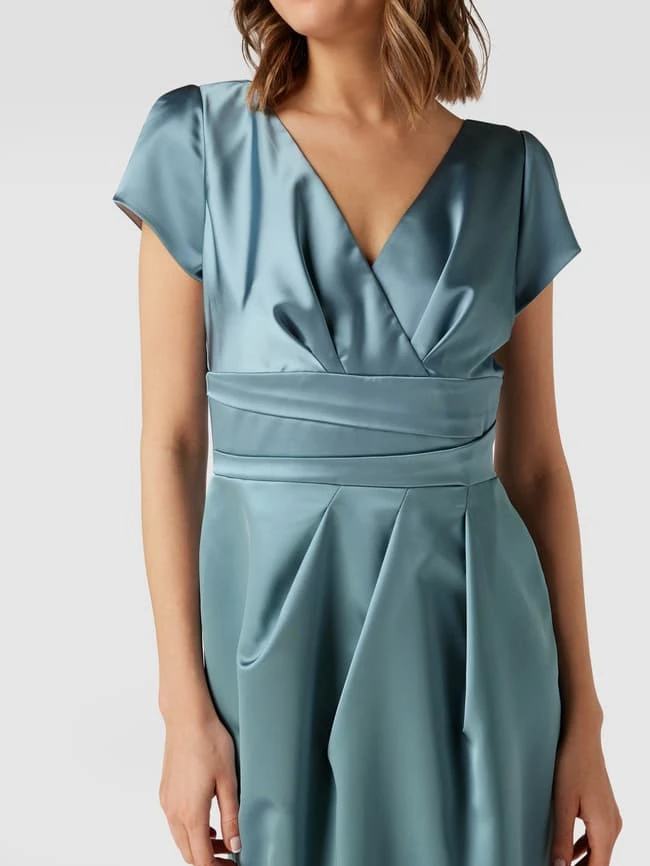 Swing Cocktailkleid Mit V-Ausschnitt - Bleu – Bild 3