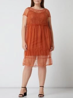 Vero Moda Curve PLUS SIZE Kleid Aus Spitze Modell 'Flake' - Terrakotta