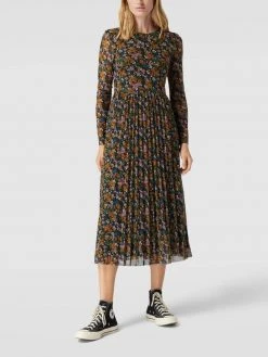 Montego Midikleid Mit Floralem Muster Modell 'Flower' - Schwarz