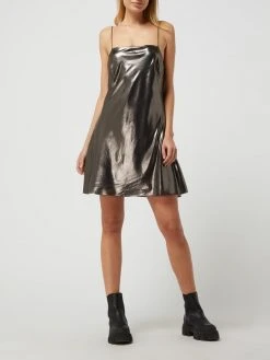 Calvin Klein Jeans Minikleid In Metallic-Optik - Silber