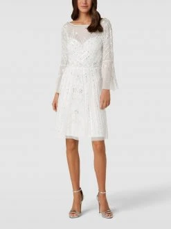 Adrianna Papell Cocktailkleid Mit Paillettenbesatz - Offwhite