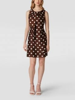 Swing Cocktailkleid Mit Polka Dots - Schokobraun