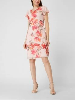 Christian Berg Cocktail Cocktailkleid Aus Chiffon Mit Floralem Muster - Apricot