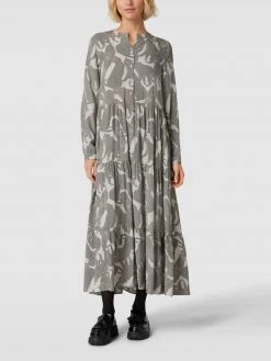 Milano Italy Maxikleid Mit Allover-Muster - Hellgrau