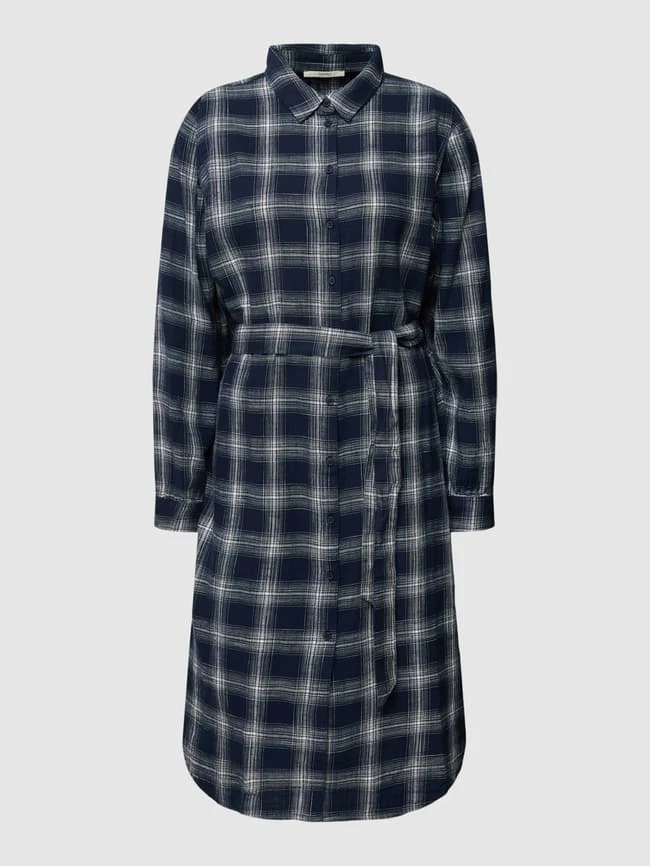 Esprit Hemdblusenkleid Mit Karomuster - Marineblau – Bild 2