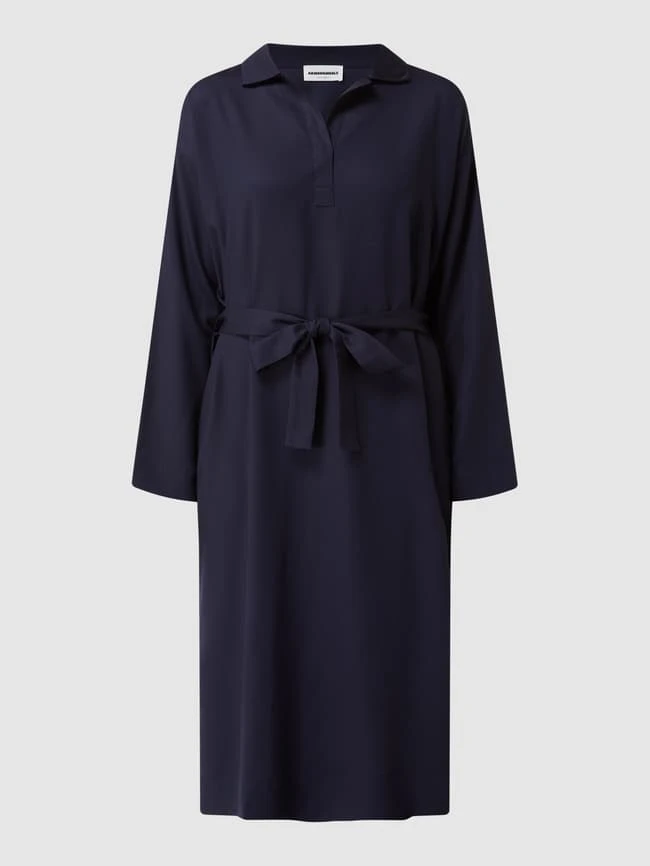 Armedangels Blusenkleid Mit Taillengürtel Modell 'Brisaa' - Marineblau – Bild 2