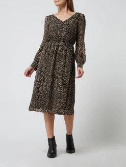 Esprit Collection Midikleid Mit Allover-Muster - Schwarz