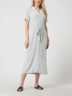 Modström Blusenkleid Mit Allover-Muster Modell 'Palm' - Hellblau