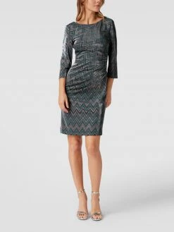 Swing Cocktailkleid Mit Grafischem Muster - Smaragdgrün