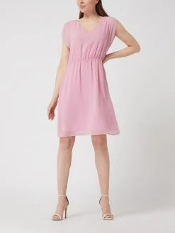 Comma Kleid Aus Krepp - Pink