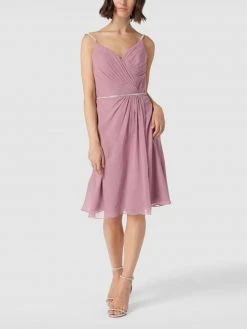 Luxuar Cocktailkleid Mit Strasssteinbesatz - Rosa