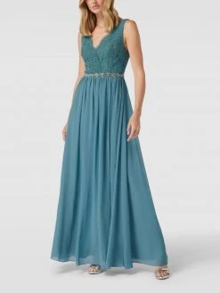 Mascara Abendkleid Mit Spitzenbesatz - Grün