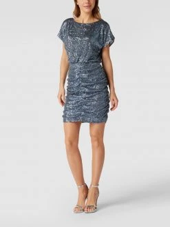 Swing Cocktailkleid Mit Paillettenbesatz - Bleu