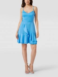 V.M. Cocktailkleid In Wickel-Optik - Ozean Blau