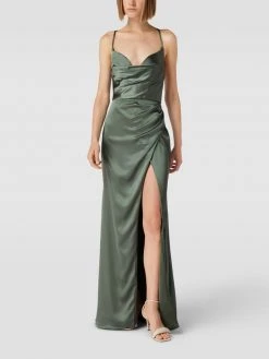 Luxuar Abendkleid Mit Wasserfall-Ausschnitt - Grün