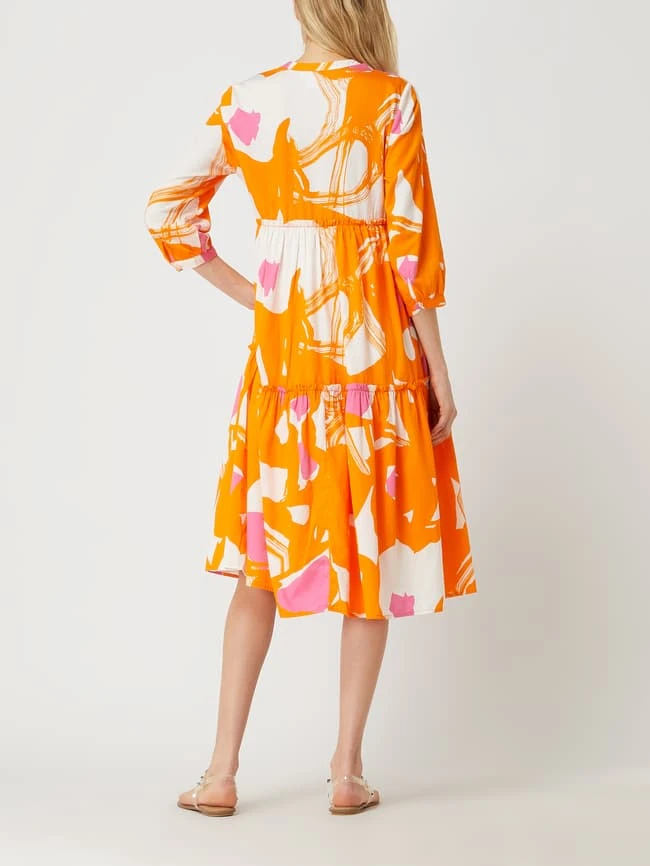 Tonno & Panna Midikleid Mit Allover-Muster Modell 'Lala' - Orange – Bild 4