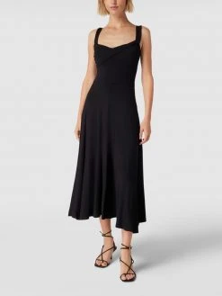 Mango Knielanges Kleid Mit Drapierung Modell 'Cali' - Schwarz