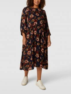 ONLY CARMAKOMA PLUS SIZE Blusenkleid Mit Allover-Muster - Marineblau