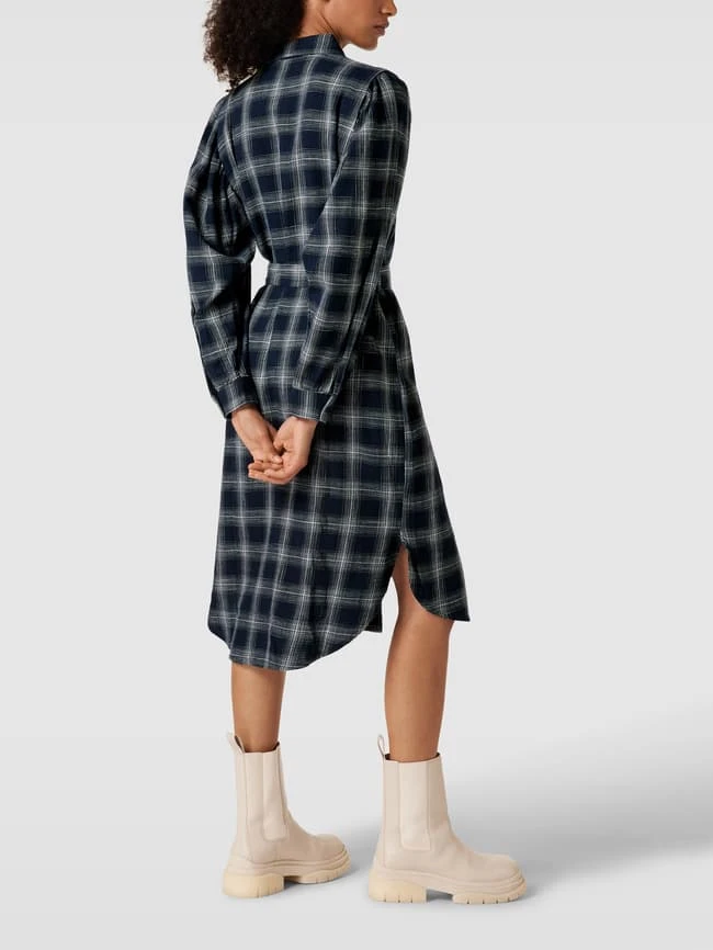 Esprit Hemdblusenkleid Mit Karomuster - Marineblau – Bild 5