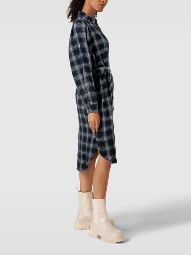 Esprit Hemdblusenkleid Mit Karomuster - Marineblau – Bild 4