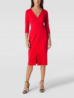 HUGO Midikleid Mit V-Ausschnitt Modell 'KALAYLA' - Rot