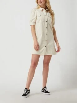 Vila Jeanskleid Mit Puffärmeln Modell 'Lexi Gandi' - Ecru