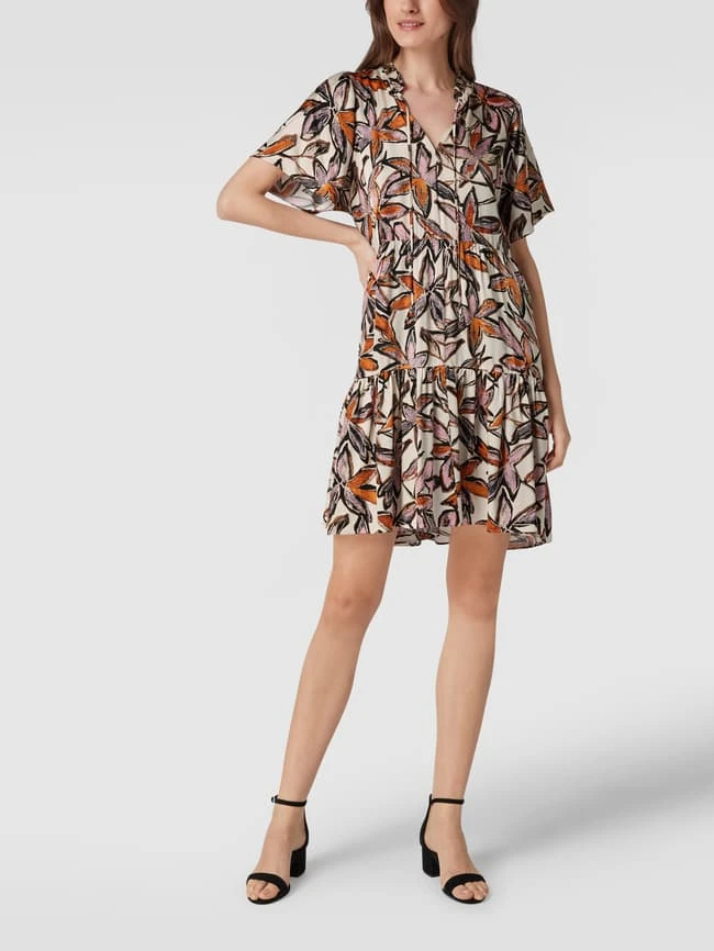 BOSS Casualwear Knielanges Kleid Mit Floralem Muster - Offwhite