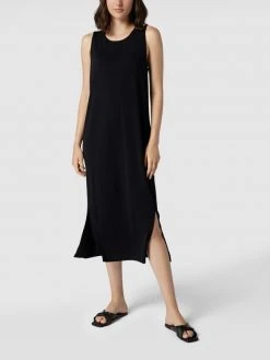 Jake*s Collection Midikleid Mit Rundhalsausschnitt - Schwarz