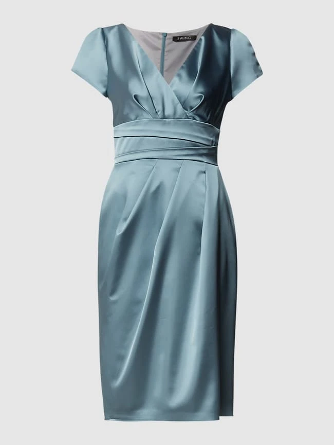 Swing Cocktailkleid Mit V-Ausschnitt - Bleu – Bild 2