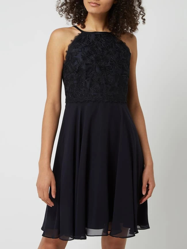 Jake*s Cocktail Cocktailkleid Aus Spitze Und Chiffon - Marineblau Meliert – Bild 4