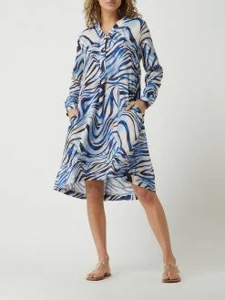 Milano Italy Kleid Mit Allover-Muster - Marineblau