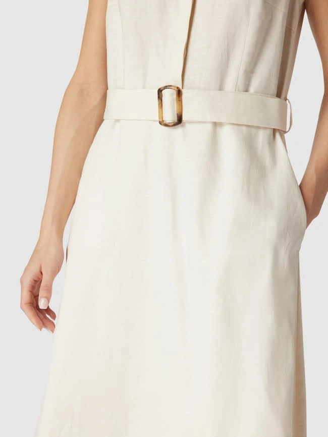 Jake*s Collection Midikleid Mit Taillengürtel - Ecru – Bild 3