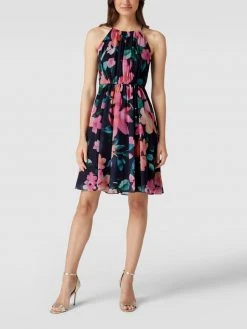 Jake*s Cocktail Cocktailkleid Mit Floralem Muster - Marineblau Meliert