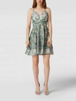 V.M. Cocktailkleid Mit Floralem Muster - Hellgrün