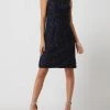 Luxuar Cocktailkleid Mit Zierborten - Marineblau