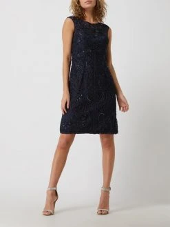 Luxuar Cocktailkleid Mit Zierborten - Marineblau