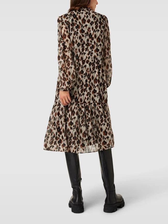 Jake*s Collection Midikleid Mit Animal-Print - Beige – Bild 5