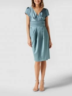 Swing Cocktailkleid Mit V-Ausschnitt - Bleu