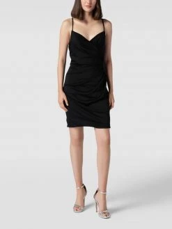 Luxuar Cocktailkleid In Wickel-Optik - Schwarz