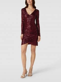 Dragana Stankovic Cocktailkleid Mit Paillettenbesatz - Bordeaux Rot