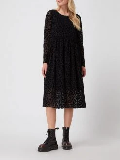 Pieces Midikleid Mit Ausbrenner-Effekt Modell 'Dyma' - Schwarz