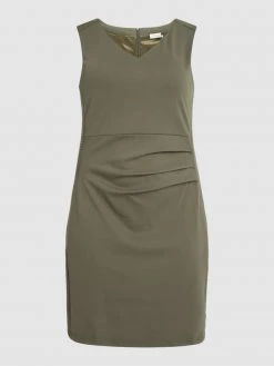 Kaffe Kleid Mit Stretch-Anteil Modell 'Sara' - Dunkelgrün